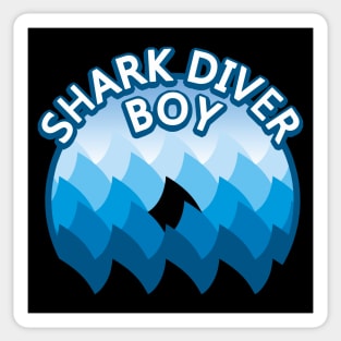 Shark diver boy Sticker